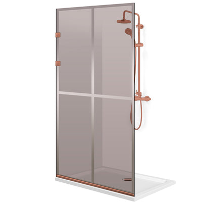 Shower Screens Walk-in, Stainless steel shower wall, copper #Bronze