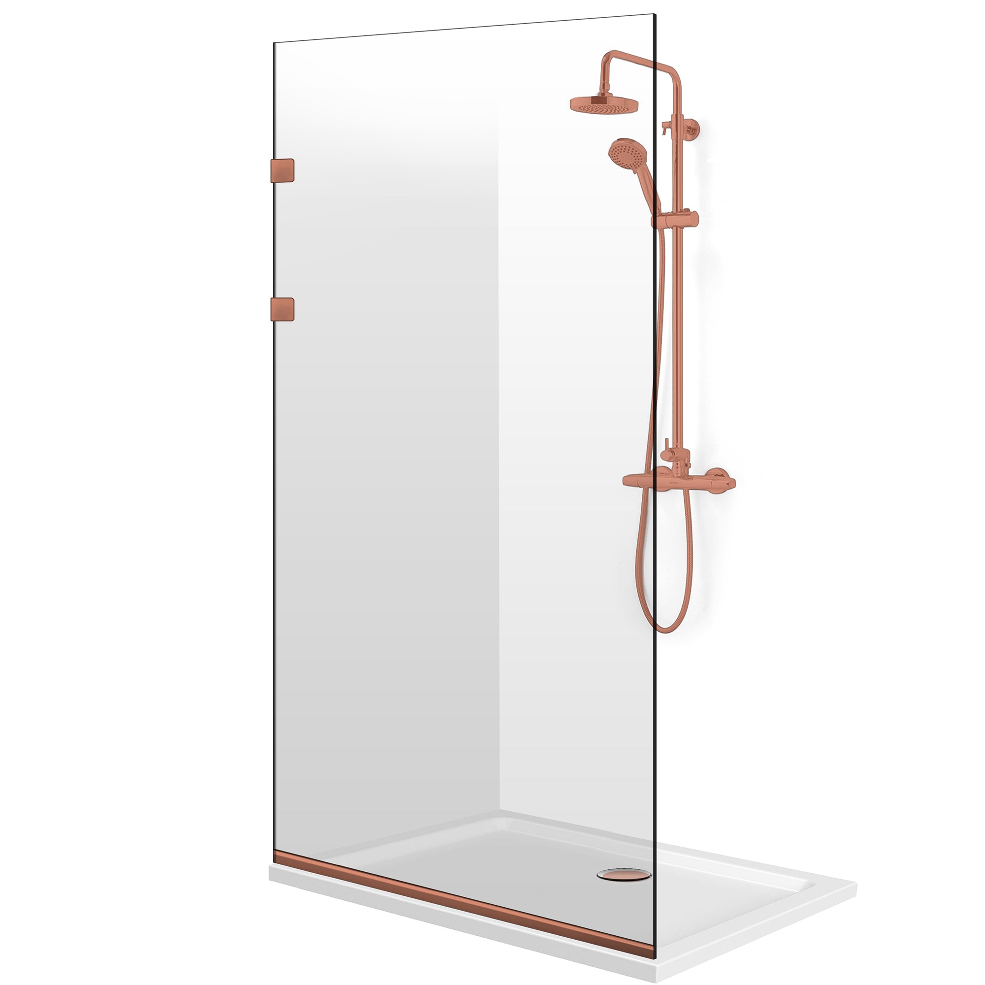 Shower Screens Walk-in, Stainless steel shower wall, matte black, #Clear #Clear