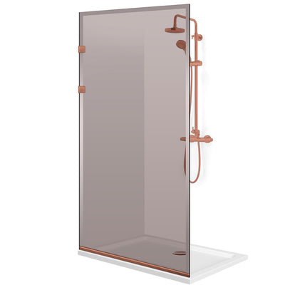 Shower Screens Walk-in, Stainless steel shower wall, copper #Bronze