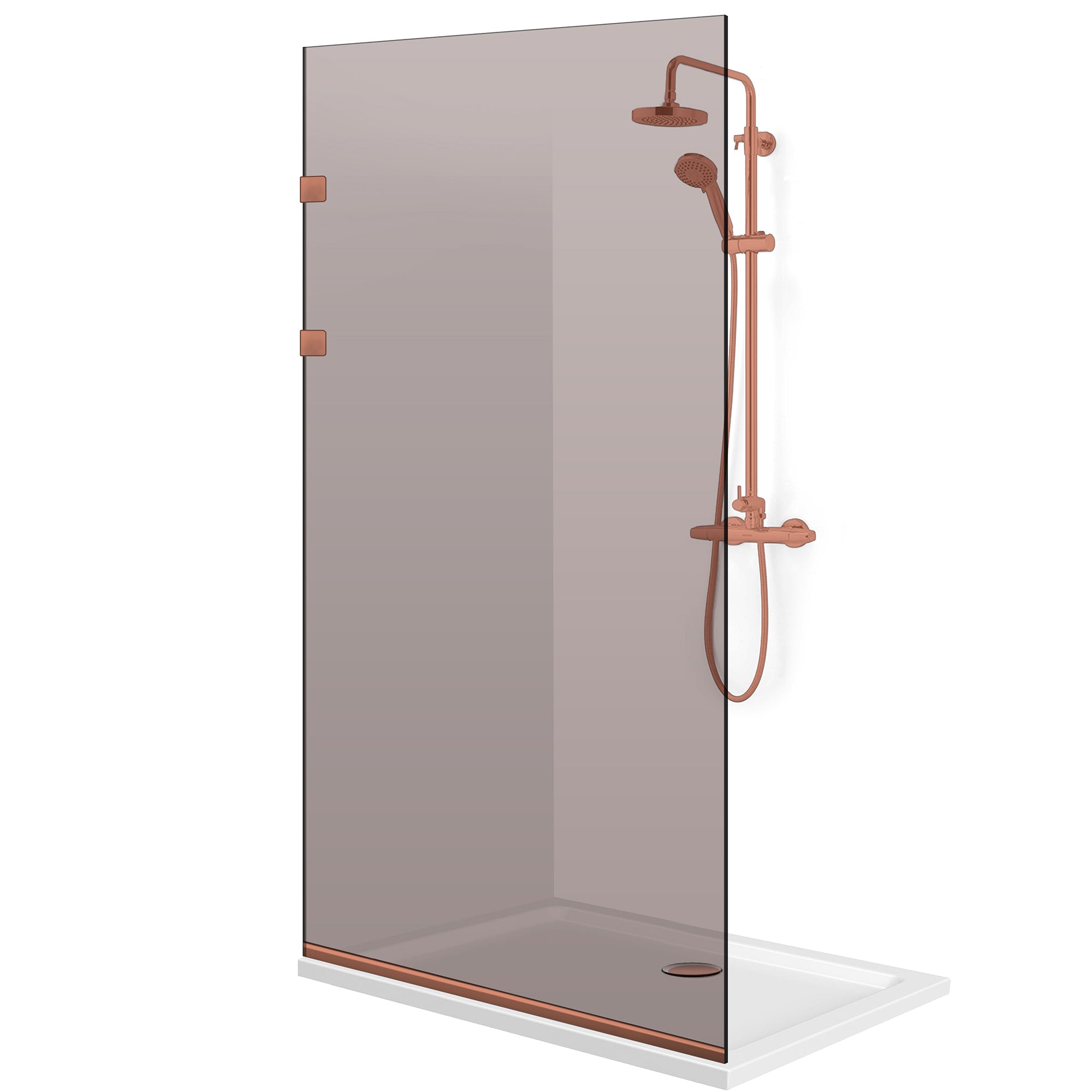Shower Screens Walk-in, Stainless steel shower wall, copper #Bronze
