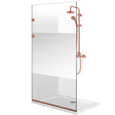 Shower Screens Walk-in, Stainless steel shower wall, matte black, #Clear #Clear