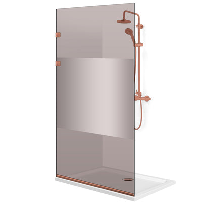 Shower Screens Walk-in, Stainless steel shower wall, copper #Bronze