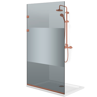 Shower Screens Walk-in, Stainless steel shower wall, copper #Grey