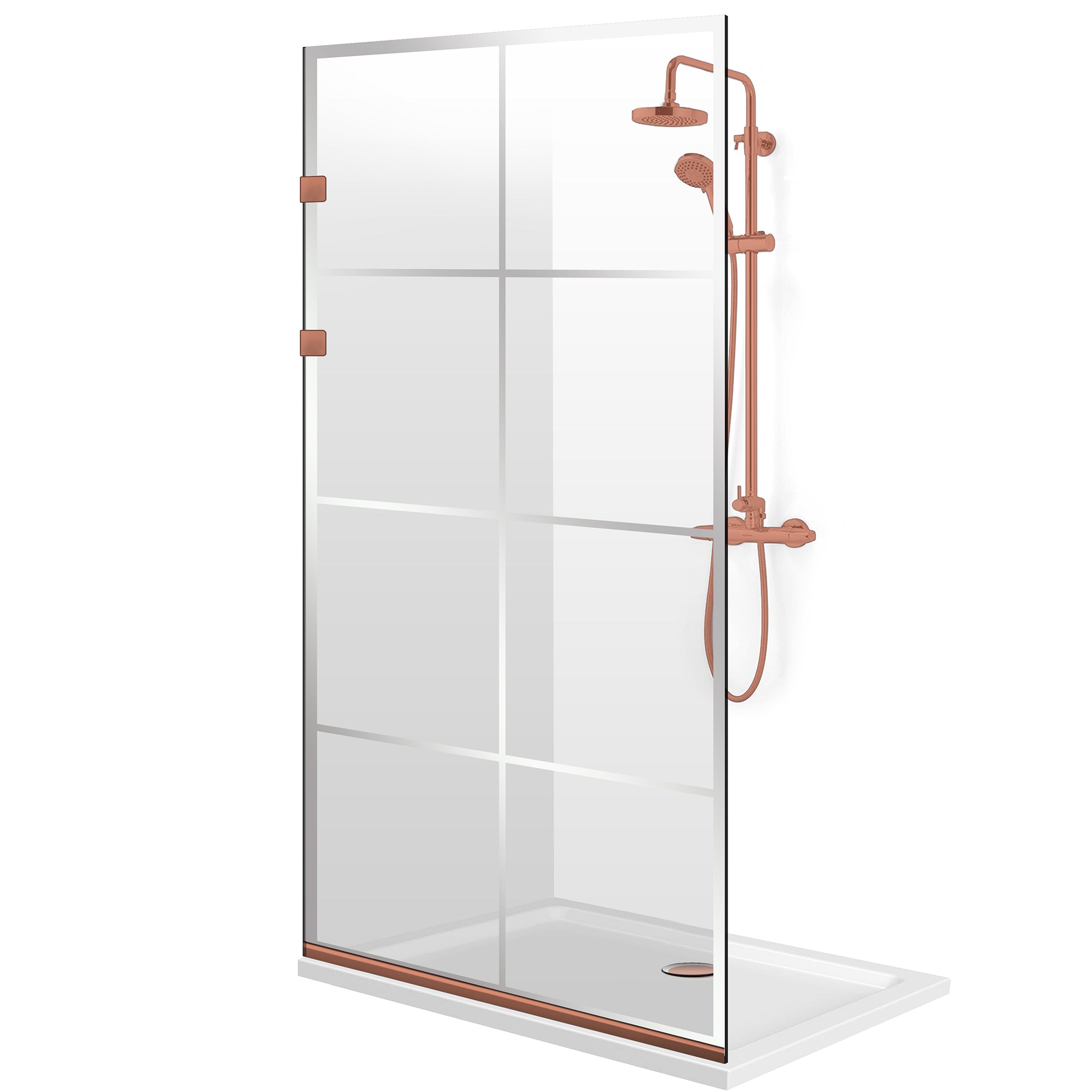 Shower Screens Walk-in, Stainless steel shower wall, matte black, #Clear #Clear