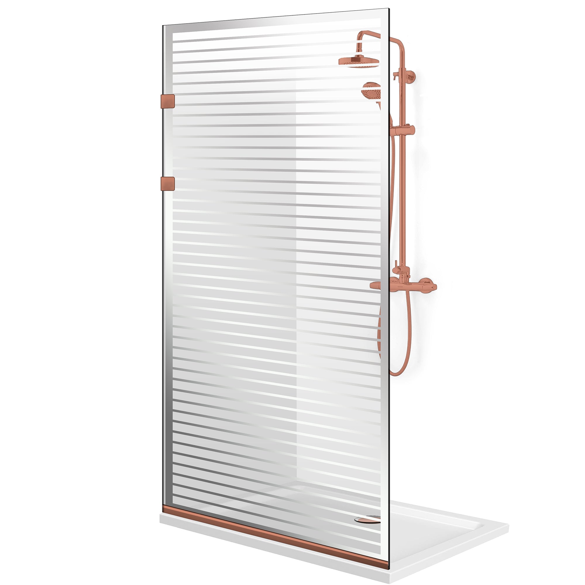 Shower Screens Walk-in, Stainless steel shower wall, matte black, #Clear #Clear