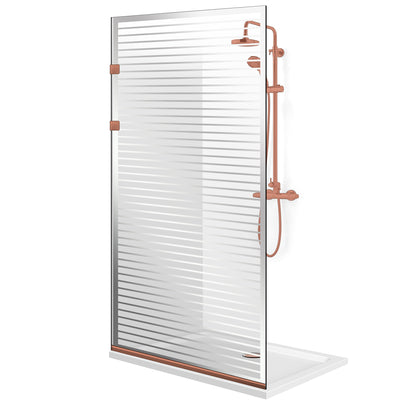 Shower Screens Walk-in, Stainless steel shower wall, matte black, #Clear #Clear
