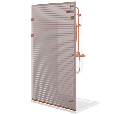 Shower Screens Walk-in, Stainless steel shower wall, copper #Bronze