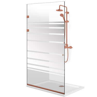 Shower Screens Walk-in, Stainless steel shower wall, matte black, #Clear #Clear