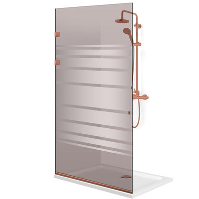 Shower Screens Walk-in, Stainless steel shower wall, copper #Bronze