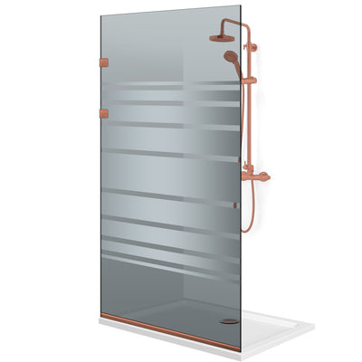 Shower Screens Walk-in, Stainless steel shower wall, copper #Grey