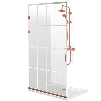 Shower Screens Walk-in, Stainless steel shower wall, matte black, #Clear #Clear