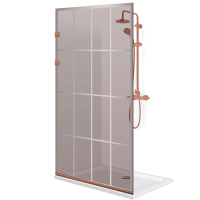 Shower Screens Walk-in, Stainless steel shower wall, copper #Bronze
