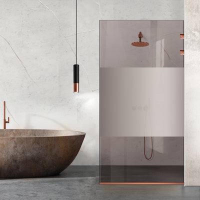 Shower Screens Walk-in, Stainless steel shower wall, copper #Bronze