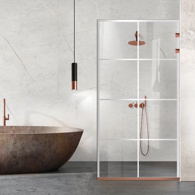 Shower Screens Walk-in, Stainless steel shower wall, matte black, #Clear #Clear