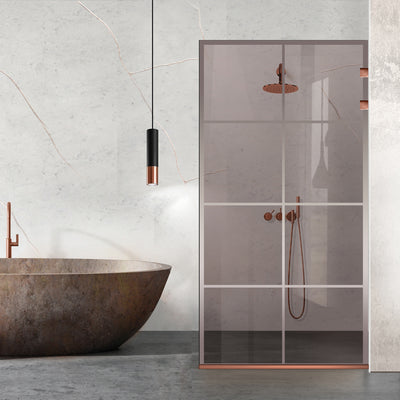 Shower Screens Walk-in, Stainless steel shower wall, copper #Bronze
