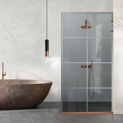 Shower Screens Walk-in, Stainless steel shower wall, copper #Grey