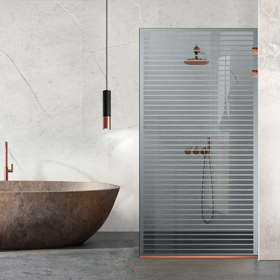 Shower Screens Walk-in, Stainless steel shower wall, copper #Grey
