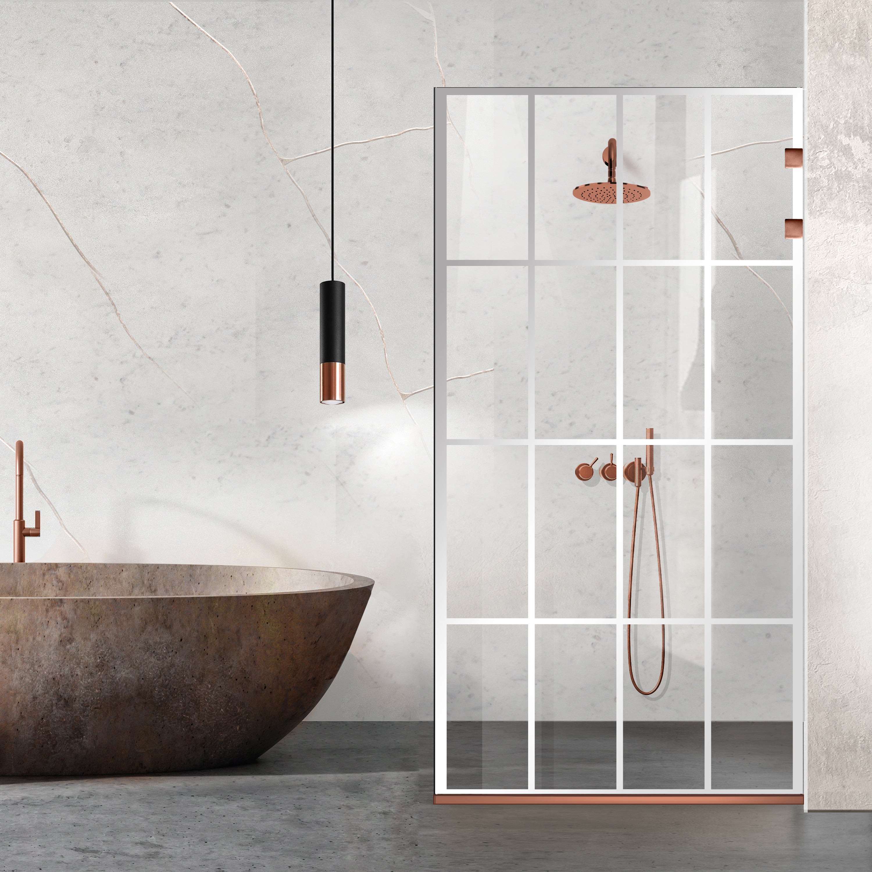 Shower Screens Walk-in, Stainless steel shower wall, matte black, #Clear #Clear