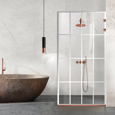 Shower Screens Walk-in, Stainless steel shower wall, matte black, #Clear #Clear