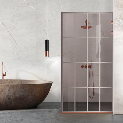 Shower Screens Walk-in, Stainless steel shower wall, copper #Bronze