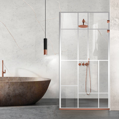 Shower Screens Walk-in, Stainless steel shower wall, matte black, #Clear #Clear