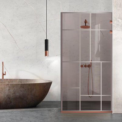 Shower Screens Walk-in, Stainless steel shower wall, copper #Bronze