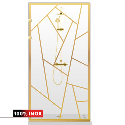 Shower Screens Walk-in, Stainless steel shower wall, gold, #Clear #Crystal clear