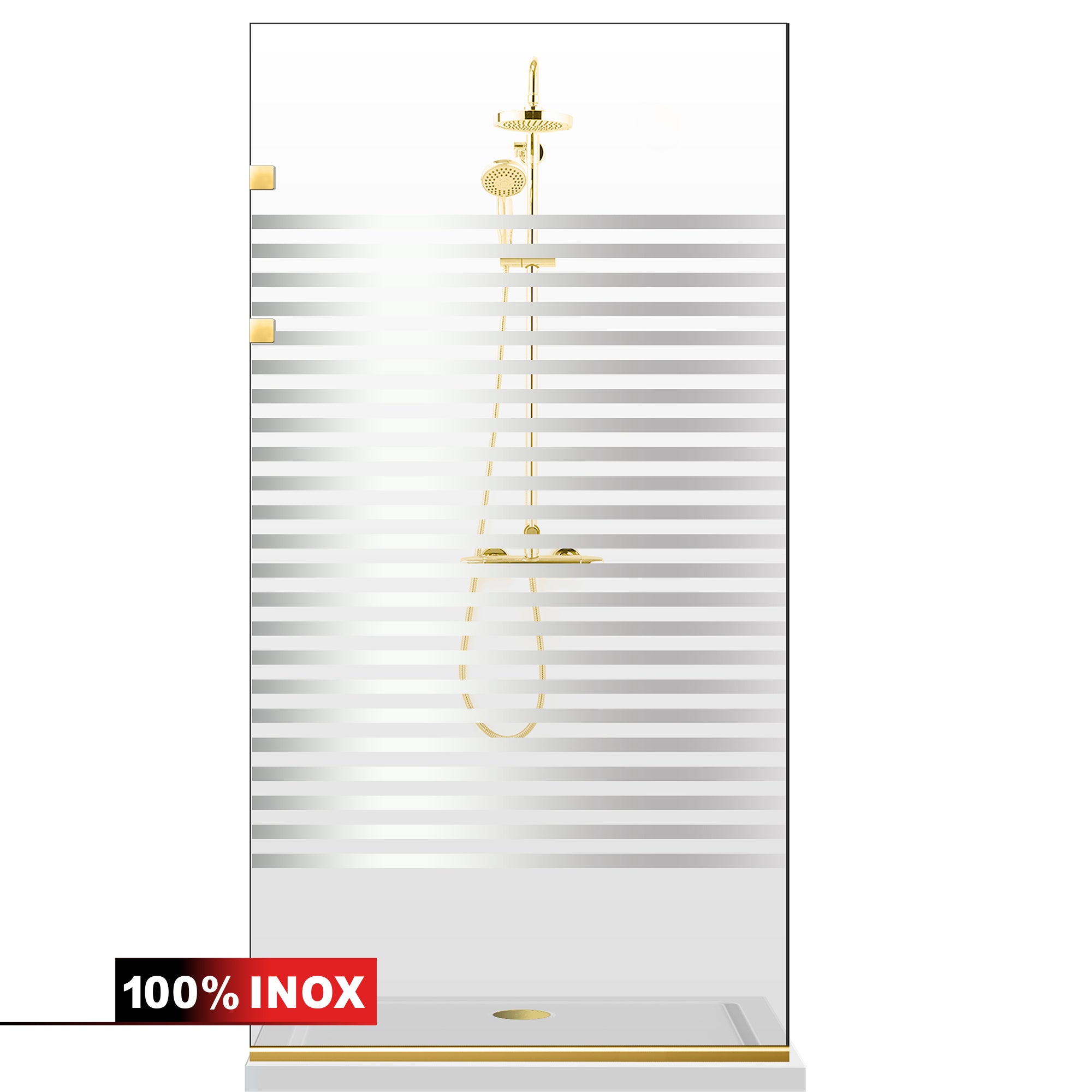 Shower Screens Walk-in, Stainless steel shower wall, gold, #Clear #Crystal clear