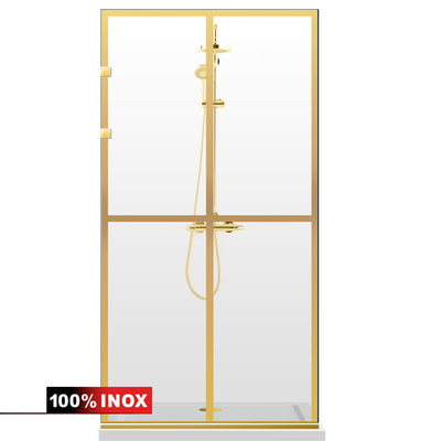 Shower Screens Walk-in, Stainless steel shower wall, gold, #Clear #Crystal clear