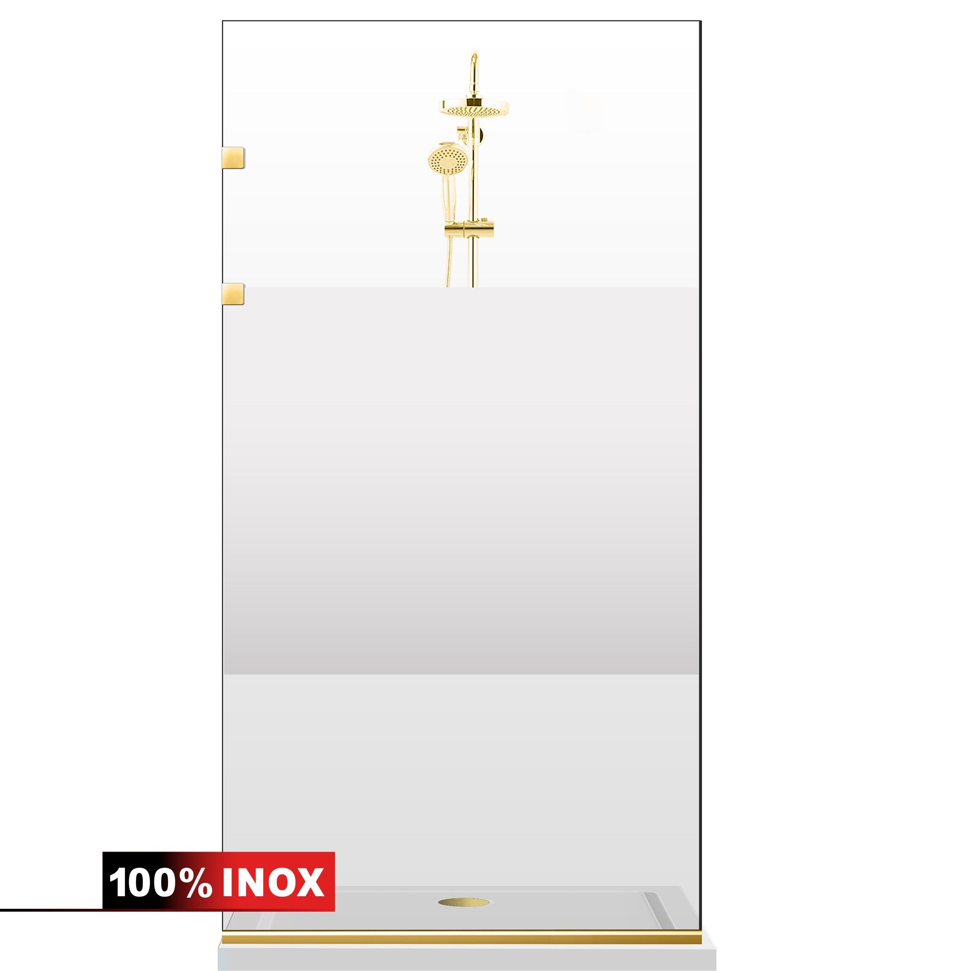 Shower Screens Walk-in, Stainless steel shower wall, gold, #Clear #Crystal clear