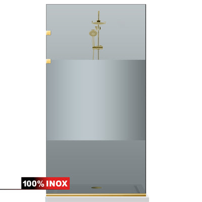 Shower Screens Walk-in, Stainless steel shower wall, gold #Grey