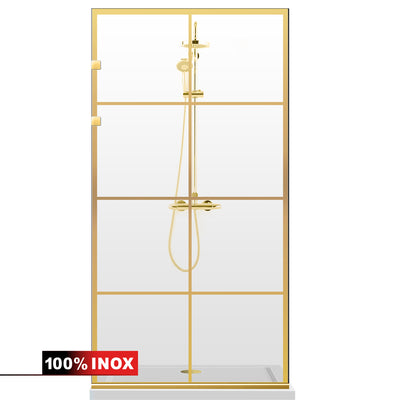 Shower Screens Walk-in, Stainless steel shower wall, gold, #Clear #Crystal clear