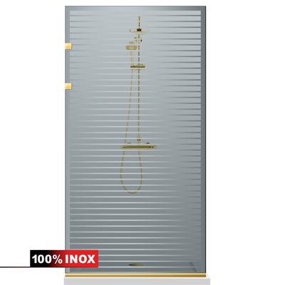 Shower Screens Walk-in, Stainless steel shower wall, gold #Grey