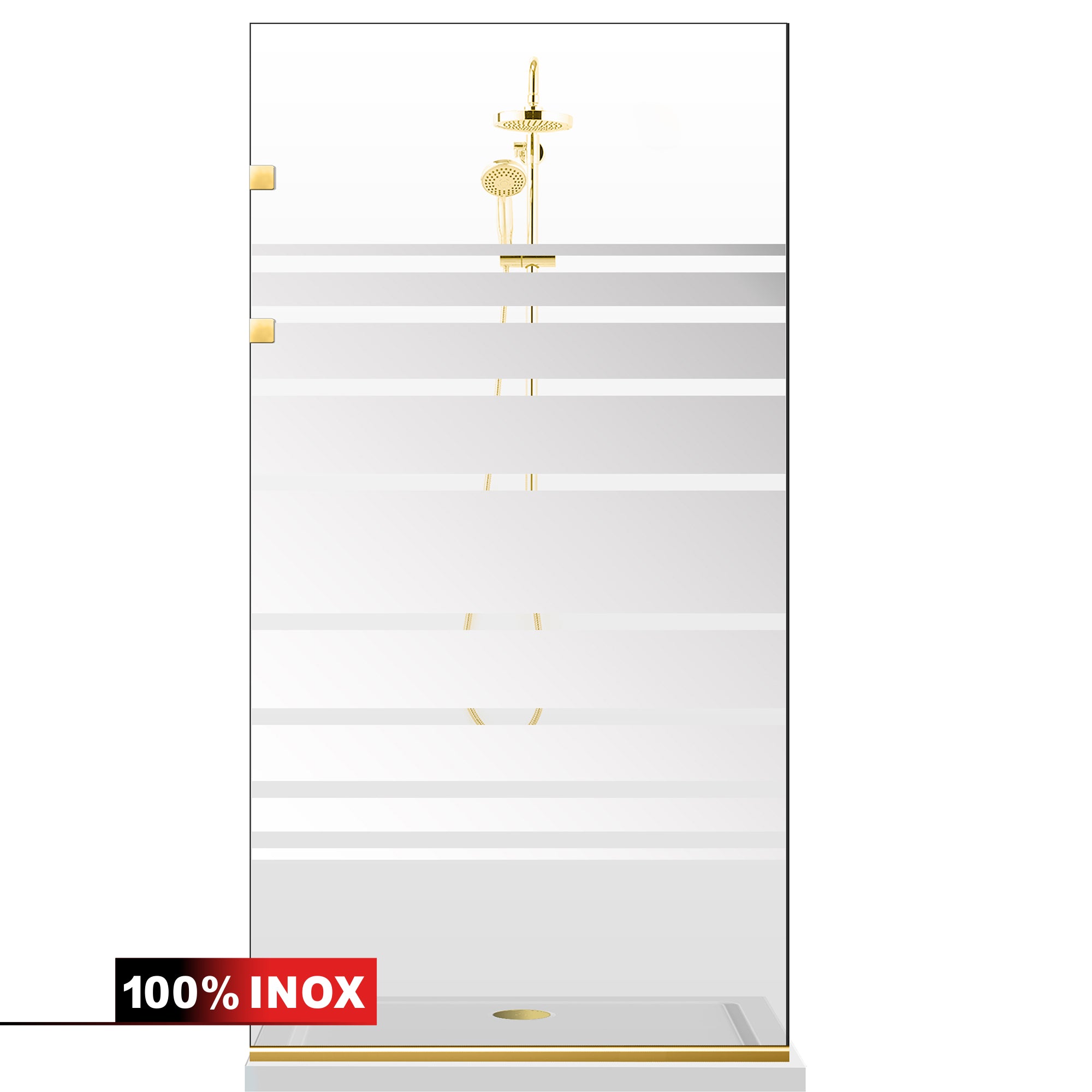 Shower Screens Walk-in, Stainless steel shower wall, gold, #Clear #Crystal clear