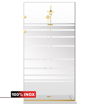 Shower Screens Walk-in, Stainless steel shower wall, gold, #Clear #Crystal clear
