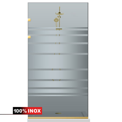 Shower Screens Walk-in, Stainless steel shower wall, gold #Grey