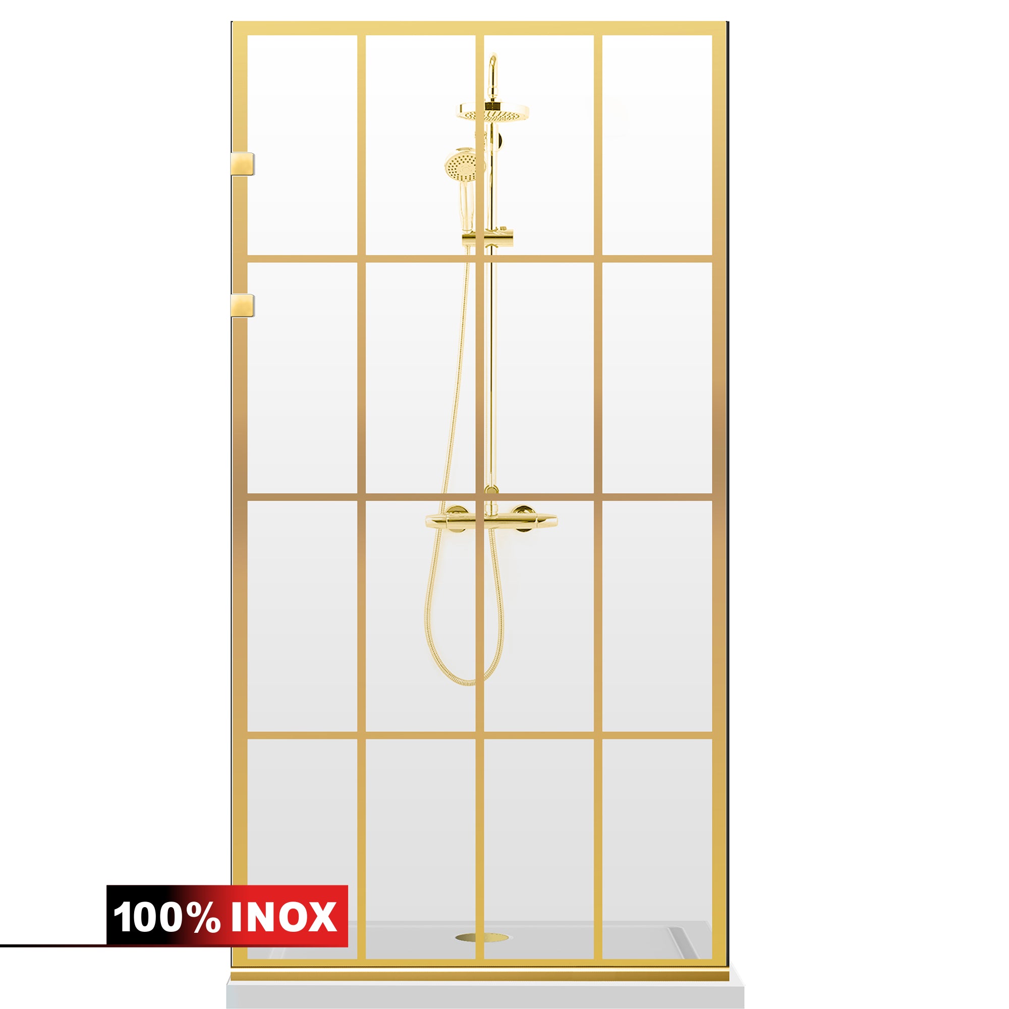 Shower Screens Walk-in, Stainless steel shower wall, gold, #Clear #Crystal clear