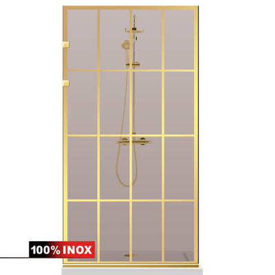 Shower Screens Walk-in, Stainless steel shower wall, gold #Bronze