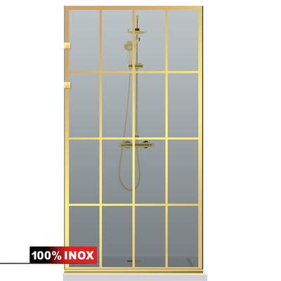 Shower Screens Walk-in, Stainless steel shower wall, gold #Grey
