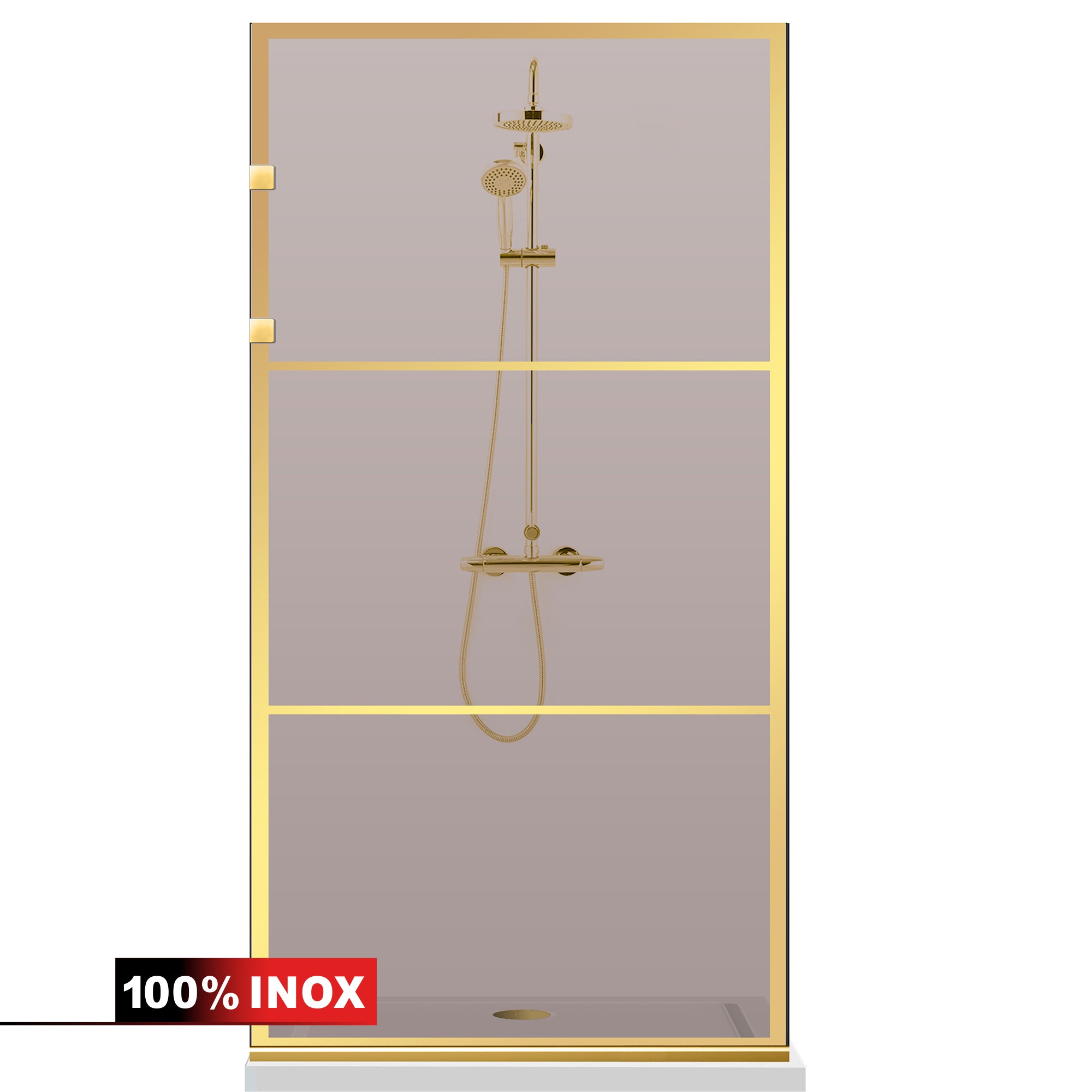 Shower Screens Walk-in, Stainless steel shower wall, gold #Bronze