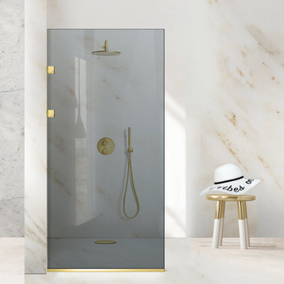 Shower Screens Walk-in, Stainless steel shower wall, gold #Grey
