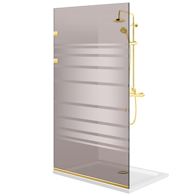 Shower Screens Walk-in, Stainless steel shower wall, gold #Bronze