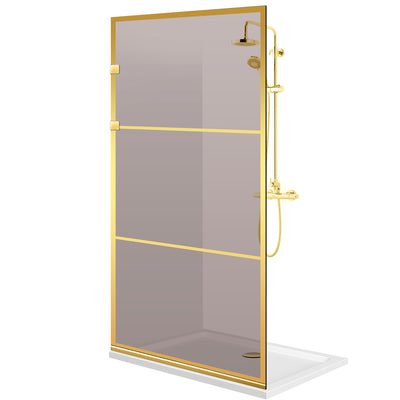 Paravan dus Walk-in, Perete dus Inox, auriu #Bronz