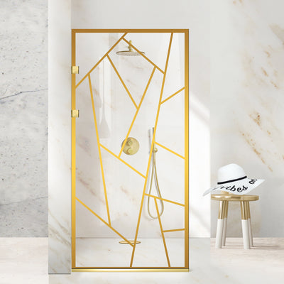 Shower Screens Walk-in, Stainless steel shower wall, gold, #Clear #Crystal clear