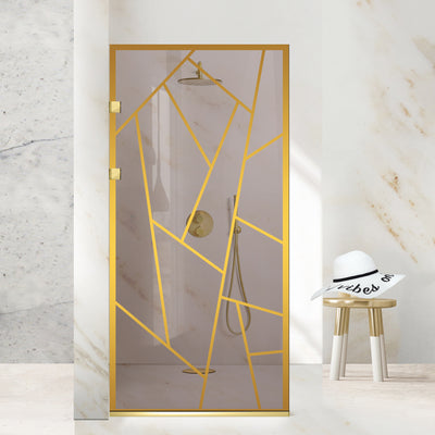 Shower Screens Walk-in, Stainless steel shower wall, gold #Bronze