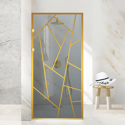 Shower Screens Walk-in, Stainless steel shower wall, gold #Grey