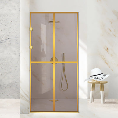 Shower Screens Walk-in, Stainless steel shower wall, gold #Bronze
