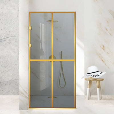 Shower Screens Walk-in, Stainless steel shower wall, gold #Grey