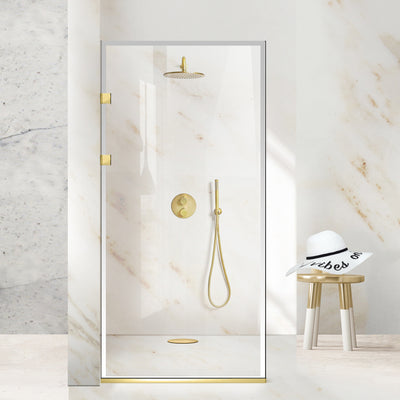 Shower Screens Walk-in, Stainless steel shower wall, gold, #Clear #Crystal clear