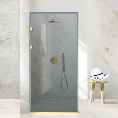 Shower Screens Walk-in, Stainless steel shower wall, gold #Grey